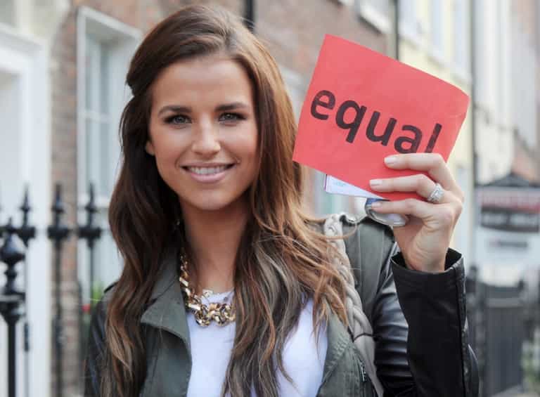 Vogue Williams Rallies for LGBT Rights in Dublin Yesterday Vogue Williams Rallies for LGBT Rights in Dublin Yesterday