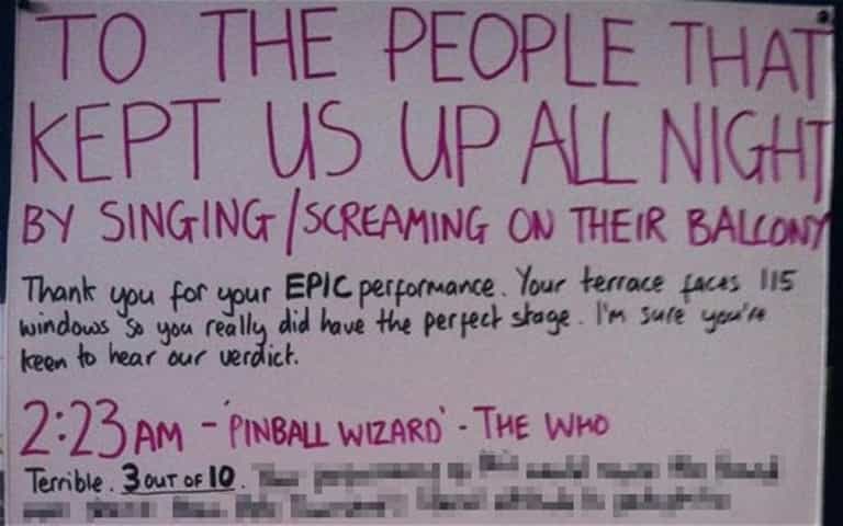 Neighbour’s Note To Drunken Night Singers Goes Viral On The Internet