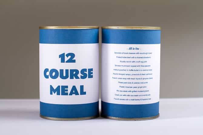 Photo: All in One – A 12 Course Meal in a Can Photo: All in One – A 12 Course Meal in a Can