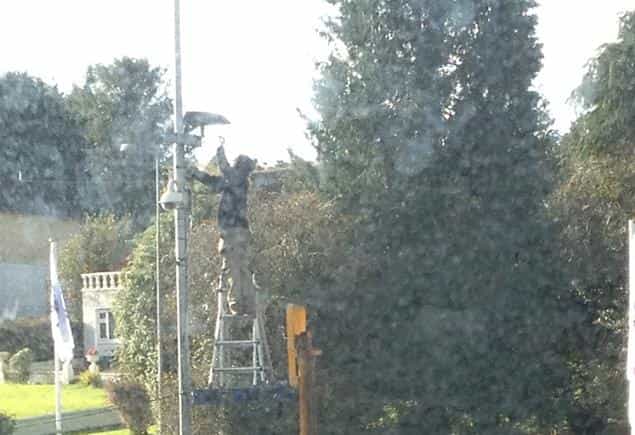 PICTURE – A Ladder And A Forklift, An Exceptionally Dodgy Way To Change A Light Bulb In Cork