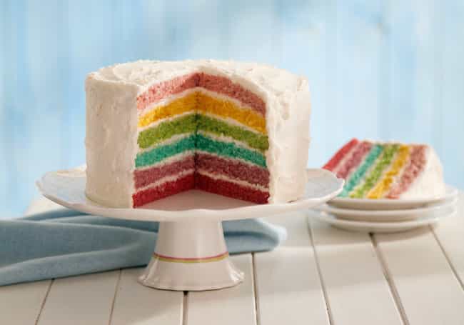Recipe: A Wonderfully Colourful Rainbow Layer Cake Recipe: A Wonderfully Colourful Rainbow Layer Cake