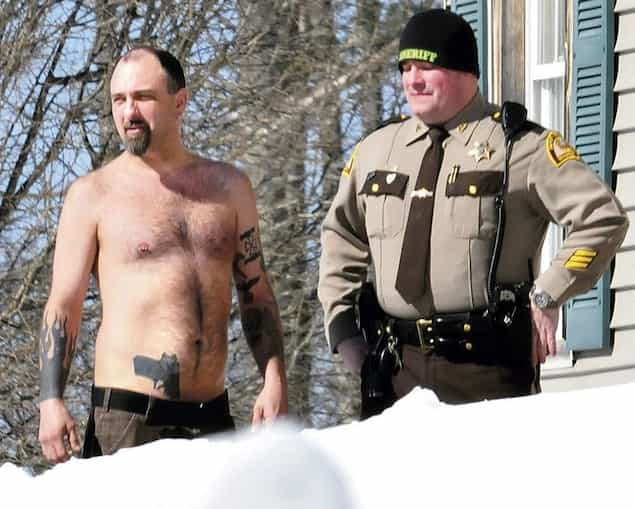 Man In Maine Woken Up To Fully Armed Policeman Because of His Tattoo? Man In Maine Woken Up To Fully Armed Policeman Because of His Tattoo?