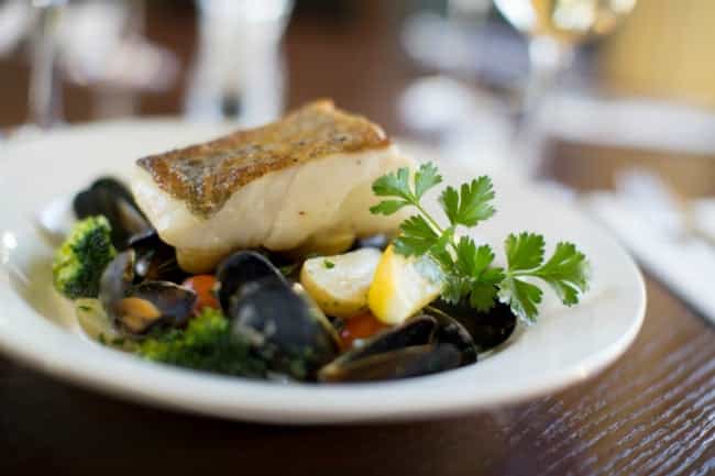 Recipe: Roast Cod and Mussels With Baby Potato, Chorizo, Cherry Tomato and Broccoli Recipe: Roast Cod and Mussels With Baby Potato, Chorizo, Cherry Tomato and Broccoli