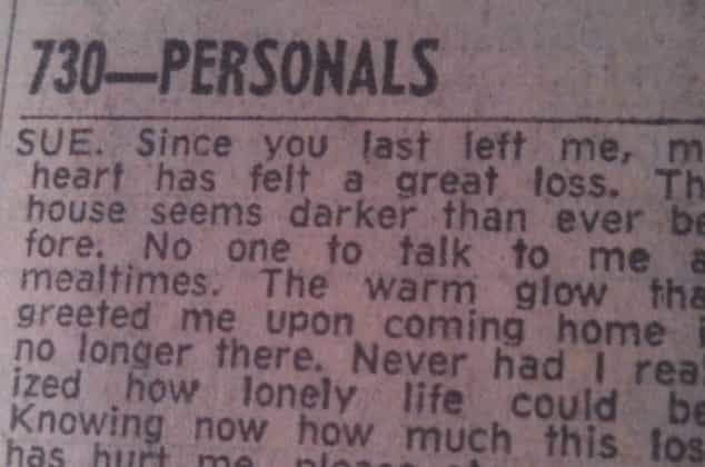 PICTURE – “Please Stop My Suffering” Is This One Of The Best Personal Ads We Have Ever Seen? Probably