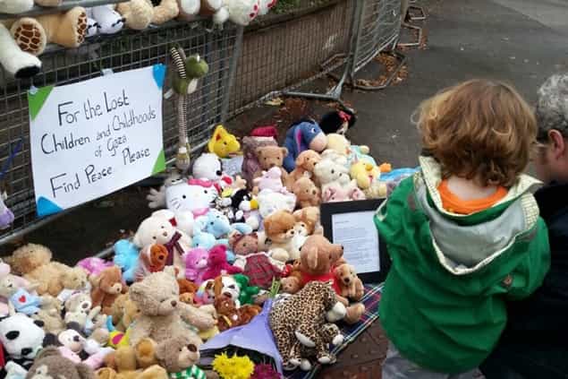 PICTURE – Heartbreaking Testament To Lost Childhoods In Gaza Outside Israeli Embassy In Dublin