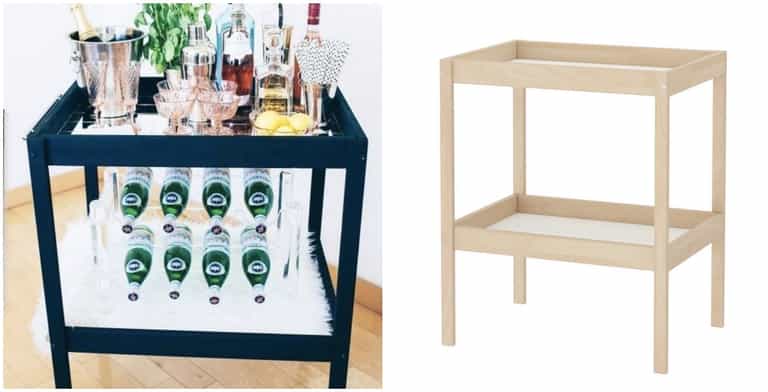 DIY: Here’s how you create a stylish bar cart from this €30 Ikea changing table