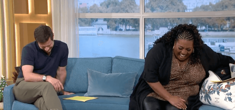 Viewers in bits after Barry Humphries congratulates Dermot O’Leary on coming out