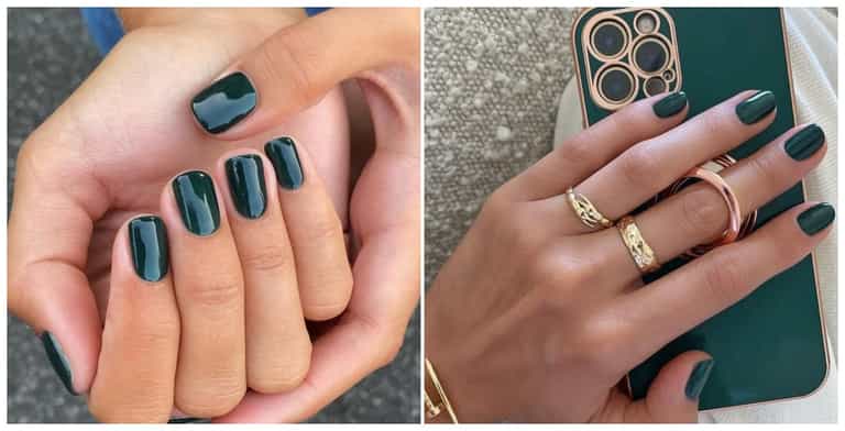 Dark green is this season’s hottest nail shade – and you’ll see why
