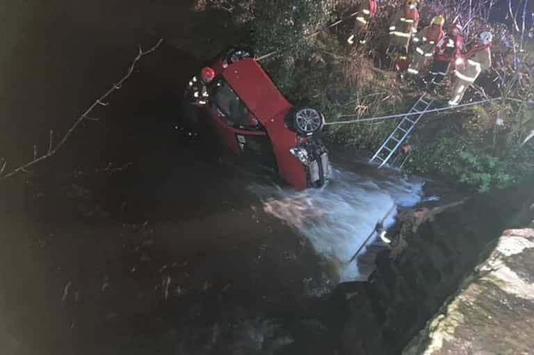 Two people rescued from car that entered water in Antrim