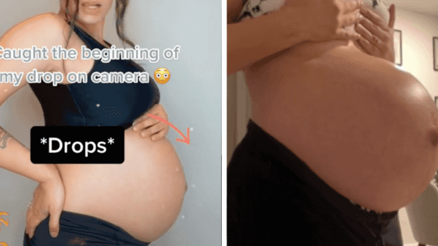 Mum left shocked as she captures baby bump dropping on camera Mum left shocked as she captures baby bump dropping on camera