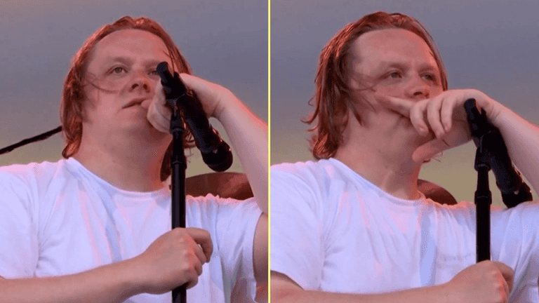 Lewis Capaldi forced to end Glastonbury set early as crowd helps sing while he ‘struggles’