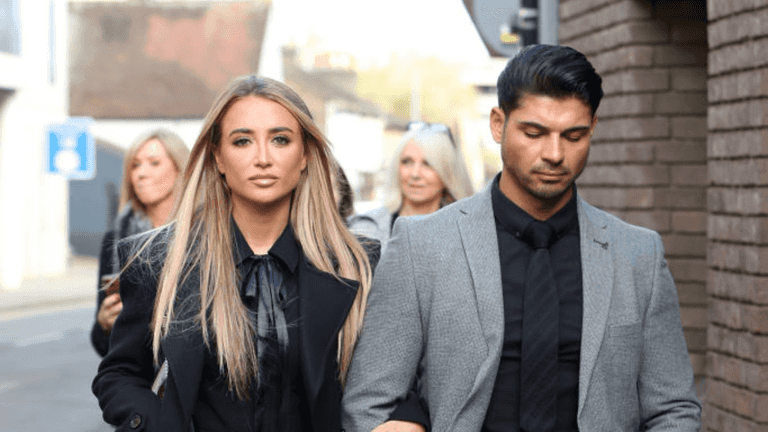 Georgia Harrison supported by Anton Danyluk at latest Stephen Bear court hearing