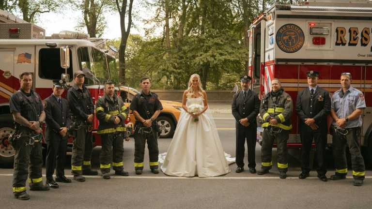 Daughter of firefighter killed on 9/11 emotional after surprise of father’s colleagues