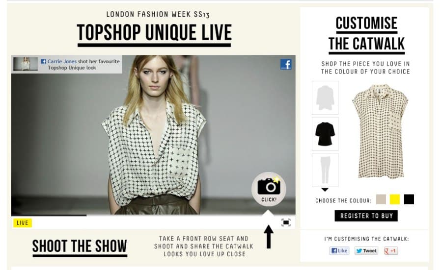 First Look: Topshop Unique Goes Interactive at London Fashion Week