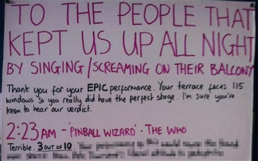 Neighbour’s Note To Drunken Night Singers Goes Viral On The Internet