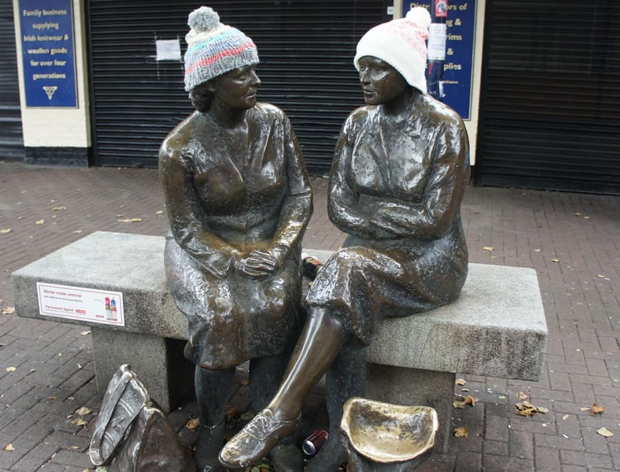 The Capital’s Famous Stone Faces Wrap Up As The Irish Get Their Knit On