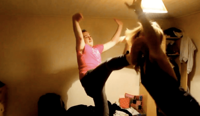 VIDEO: Girl Video-Bombs Friend, Gets A Kick In The Face