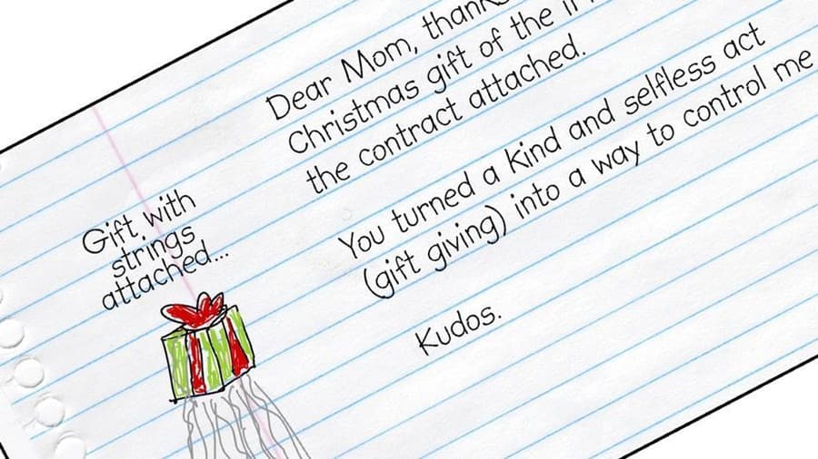 Plenty Of Strings Attached: Son Responds To Mum’s Over-The-Top Christmas Gift Contract