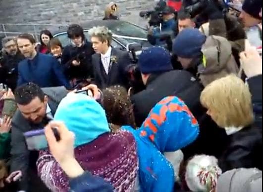 VIDEO: Nice Day For A White Wedding – One Direction Fans Turn Out In Force For Niall’s Brother’s Wedding