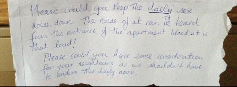 Think Your Neighbours Are Having Sex? They Could Just Be Doing This…