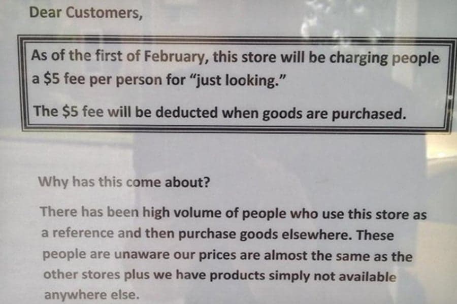 Just Looking, Not Buying: Australian Store Charges Customers $5 For Browsing