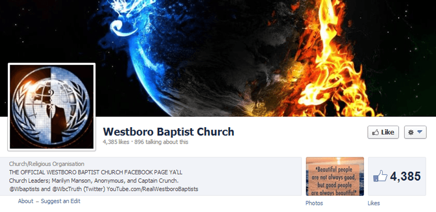 Westboro Baptist Church Facebook Page Hacked?!