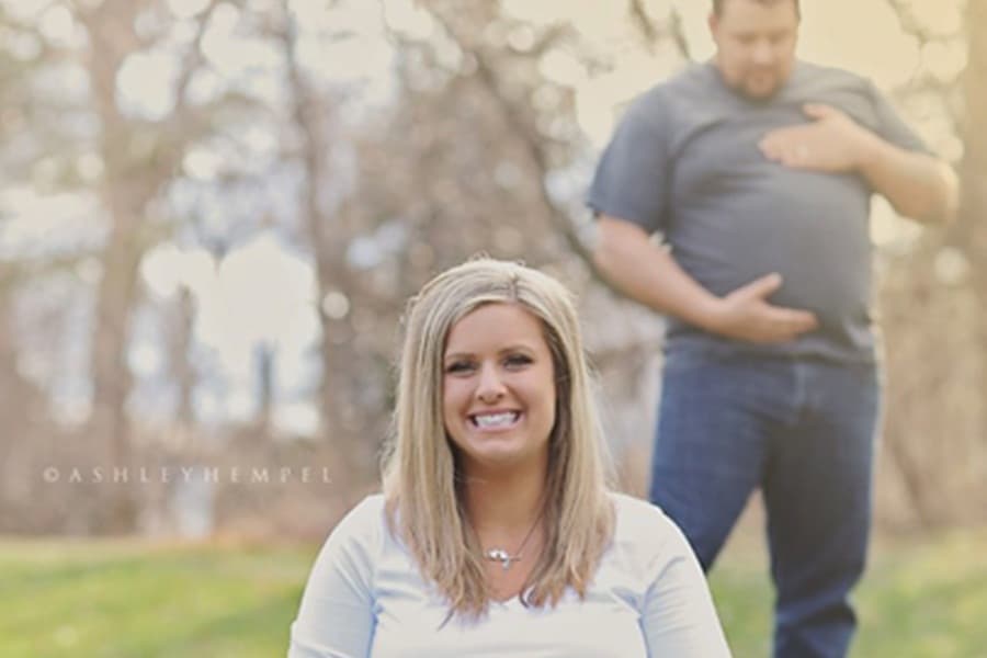 Baby On Board: Dad-To-Be Photobombs His Wife’s Pregnancy Pictures With His Own ‘Bundle Of Joy’
