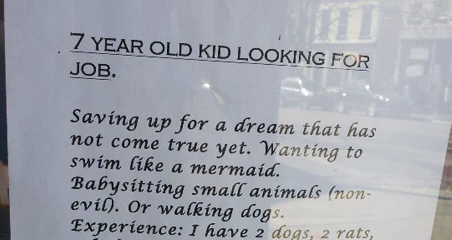 An Employee With A Difference: Seven-Year-Old Posts The Most Adorable Job Ad Ever