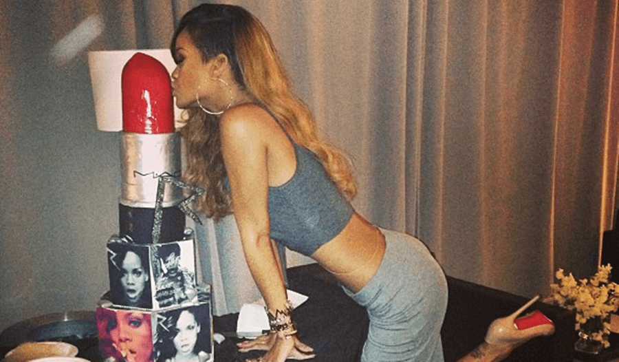 Yup, We’re Jealous: RiRi Kisses The World’s Coolest Cake