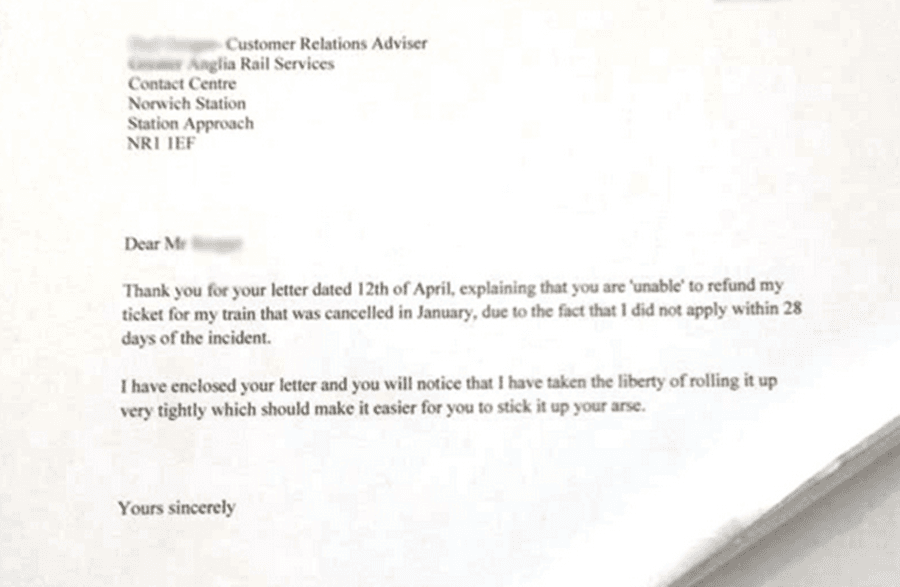 We’ve Always Wanted To Do This: Train Passenger Sticks Up For Himself By Telling Company to “Stick It”