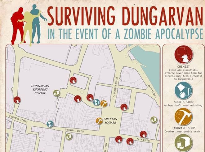 PICTURE – Are You From Dungarvan? Do You Live In Fear Of Zombie Attacks? Don’t Worry, There’s A Survival Plan For That