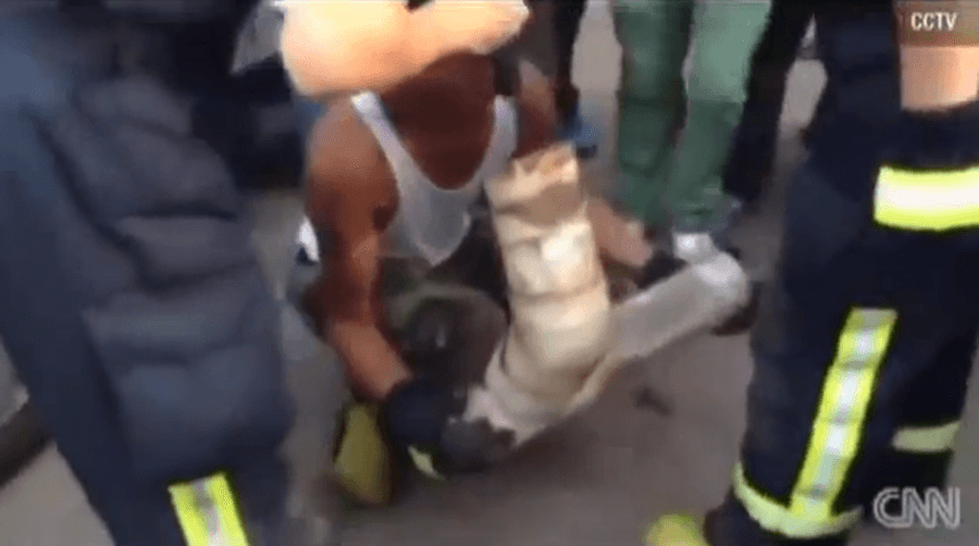 VIDEO: Chinese Newborn Baby Rescued From Pipe After Being Flushed Down The Toilet