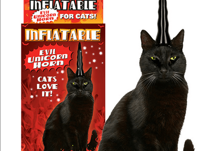 PHOTO: The Hottest New Accessory for Your Cat – An Evil Unicorn Horn