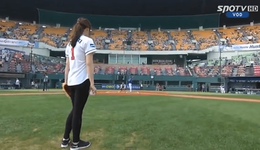 Pitch Perfect: Gymnast’s First Pitch Is An Internet Hit