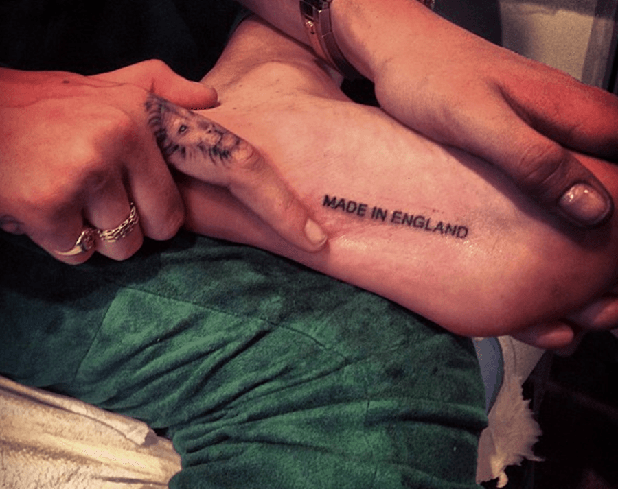 “Made In England” – Model Gets Another Inking On Foot
