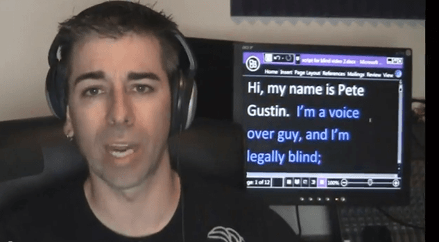 VIDEO – “Just Believing In Yourself When Others Simply Won’t” How A Blind Guy Reads Scripts For His Dream Job