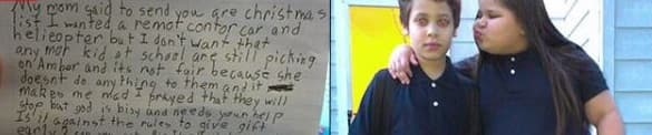 Photo: Boy Writes Plea to Santa Asking if He Can Stop Kids Bullying his Sister