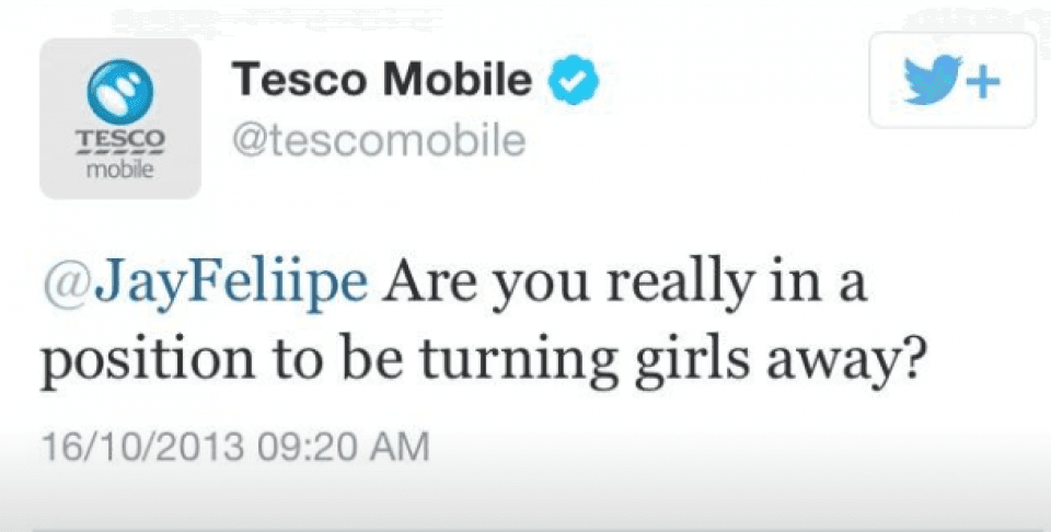 Epic Comeback – Tesco Mobile’s Brilliant Response To Insult On Twitter