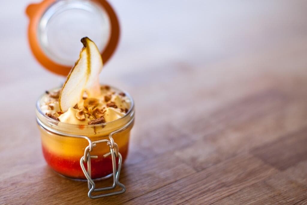 Recipe: A Mouthwatering Concorde Pear and Damson Trifle