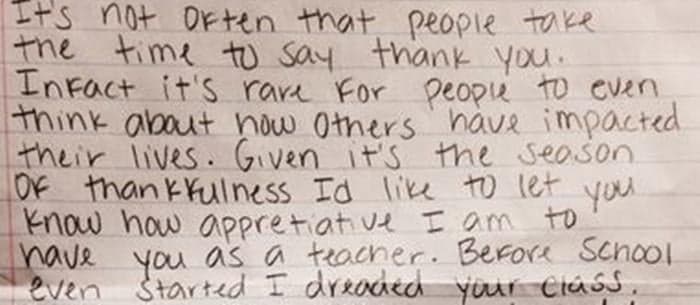 PICTURE: Maths Teacher Receives Heartfelt Note From Student