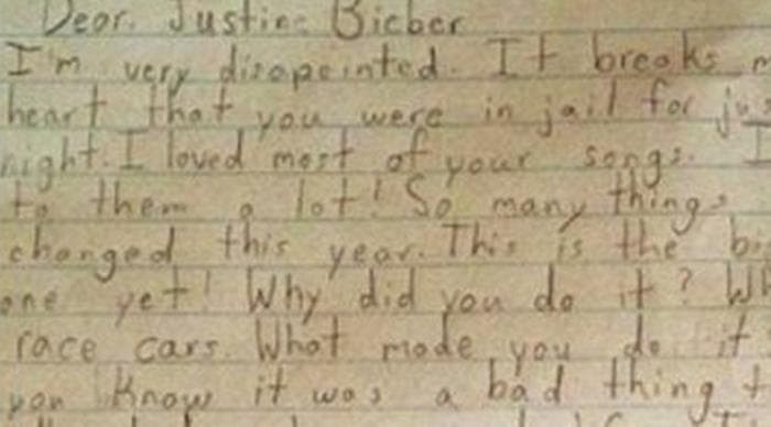 Eight-Year-Old Girl’s Epic Letter to Justin Bieber
