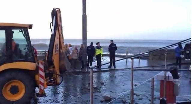 Watch: Garda Legs it to Avoid Crashing Waves in Howth