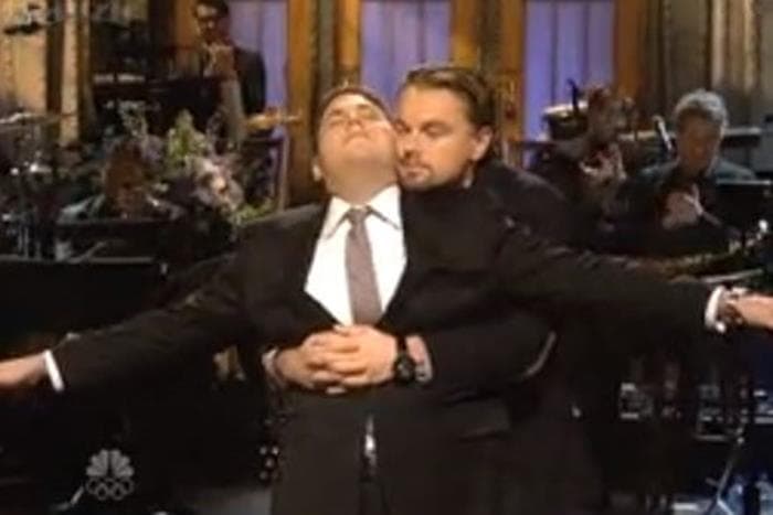 VIDEO: Jonah Hill and Leonardo DiCaprio Re-Enact Titanic Scene