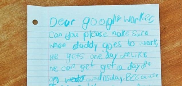 ‘Dear Google Worker’ – One Little Girl Wants Her Dad To Take A Day Off And It’s Pretty Adorable