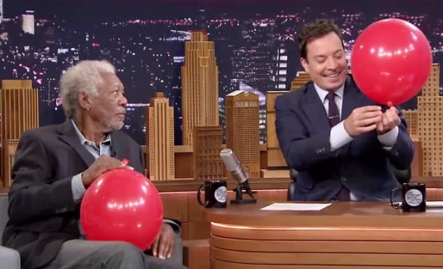 WATCH: Morgan Freeman Chats To Jimmy Fallon… After Sucking On Helium