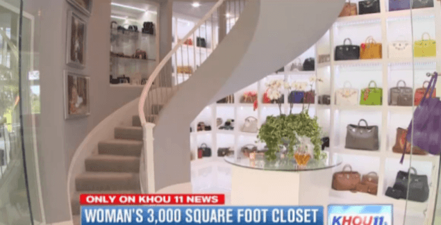 WATCH: This Woman From Texas Built Her ‘Female Man Cave’ – A Three Story Closet With A Champagne Room
