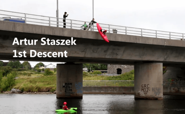 WATCH: Nothing To See Here, Just Galway Kayakers Dropping From A 40 Ft Bridge