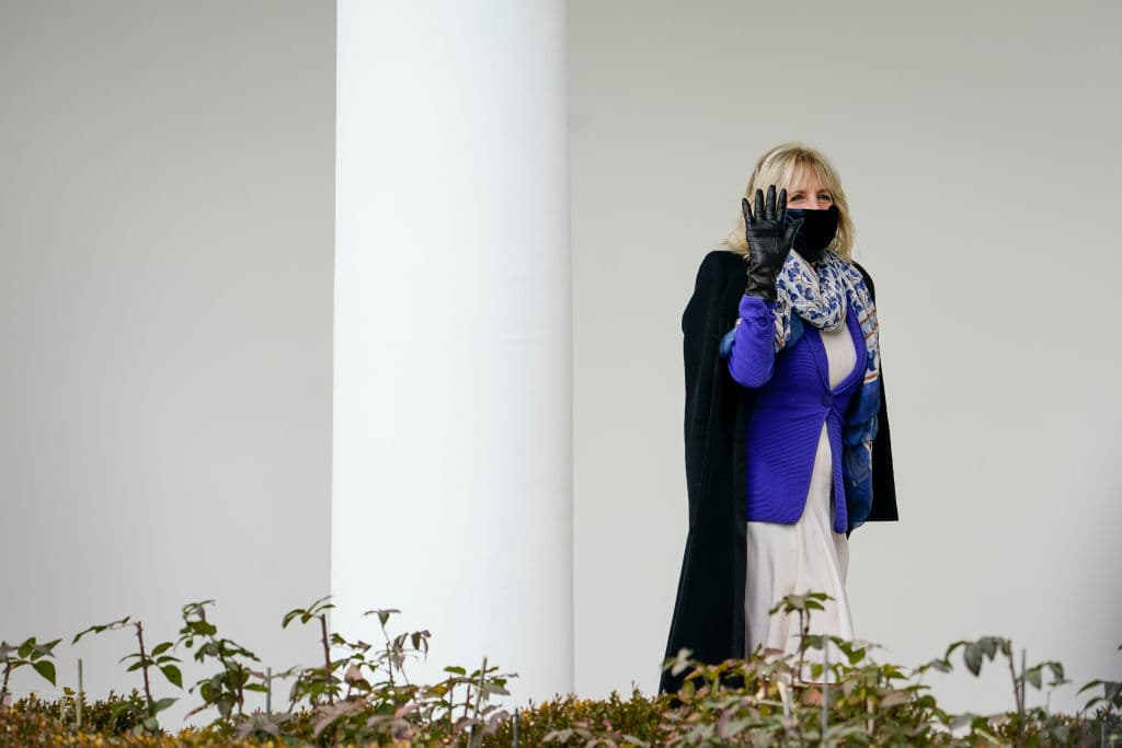 Dr Jill Biden goes back to teaching via Zoom from the White House