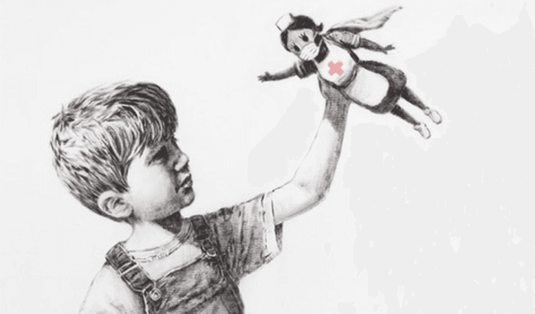 Banksy’s Covid painting for NHS charity sells for £14.4m