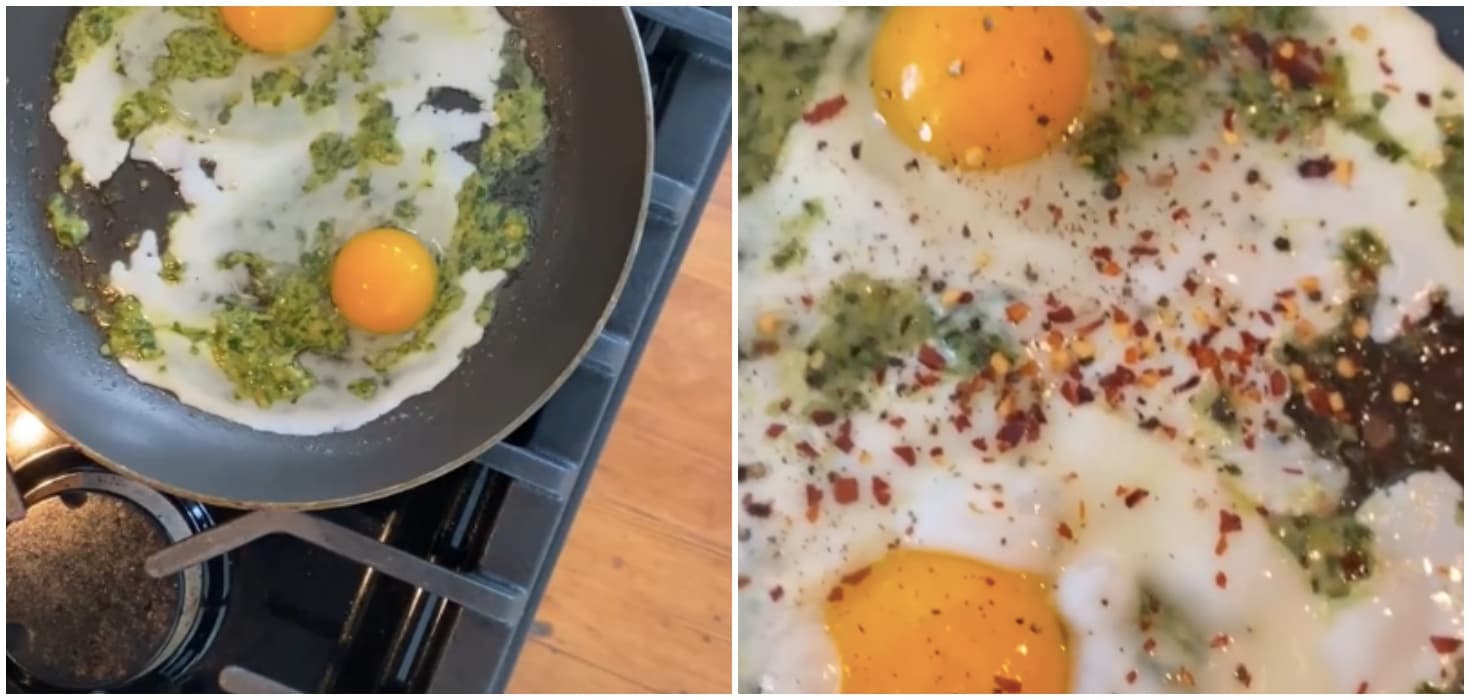 Pesto eggs are going viral on TikTok – and when you try them, you’ll see why